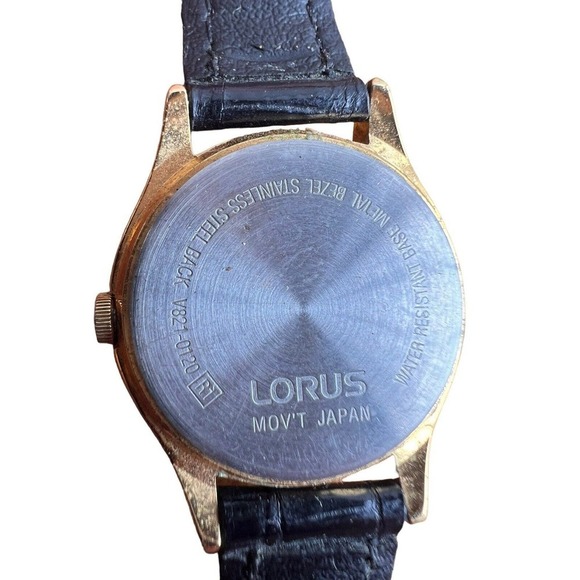 Lorus Gold Japan Quartz Watch Black Lizard Strap - Picture 2 of 4